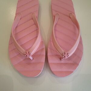 New Pink Flip Flops with Logo. Size 7M.